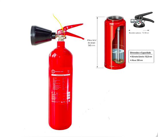 Extintor de CO₂ NAFFCO 5KG – Segurança e Eficiência no Combate a Incêndios Elétricos