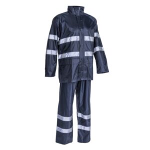 Conjunto de Chuva Vaultex Azul-Escuro com Faixas Reflectoras